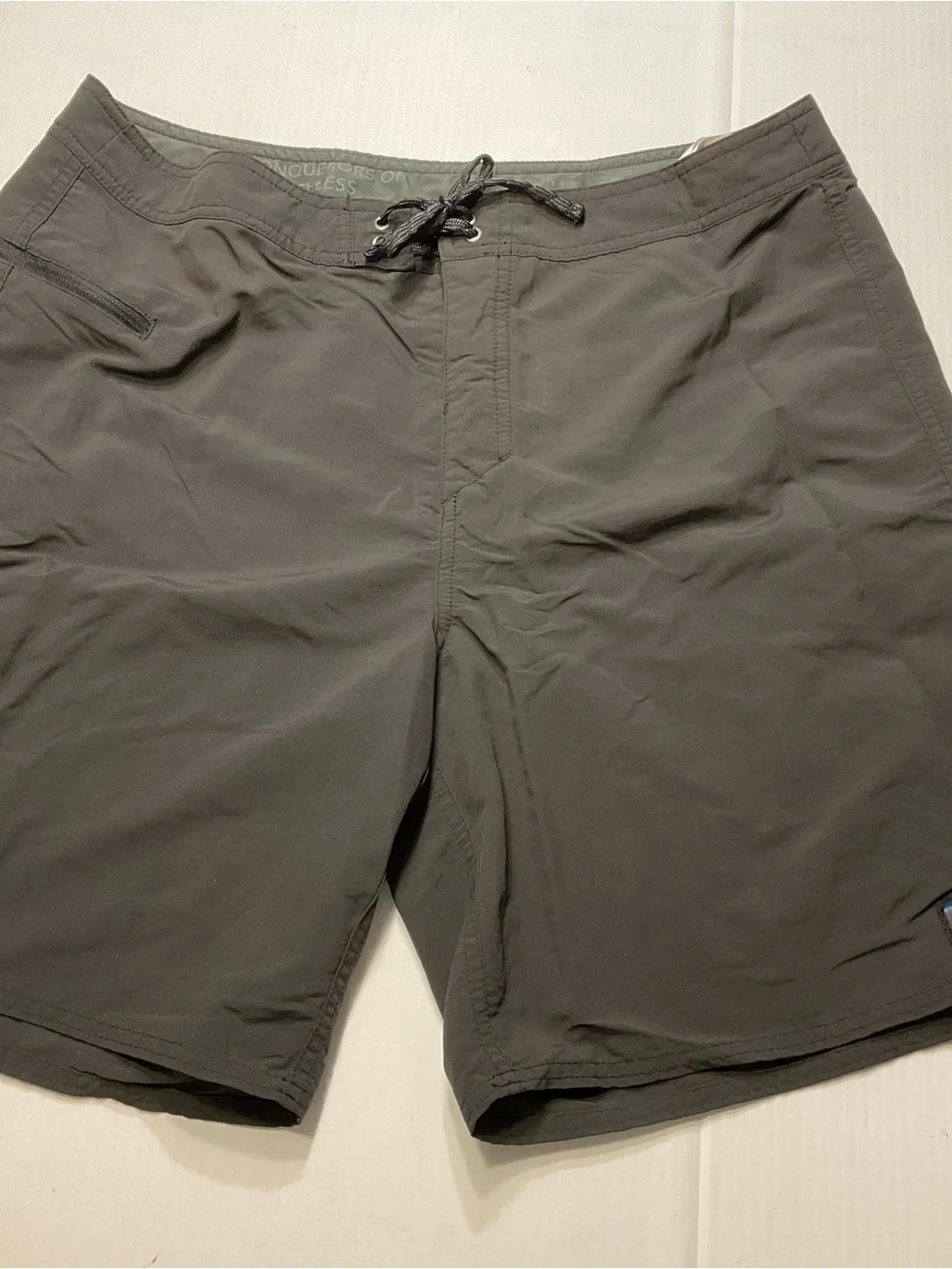 Patagonia Board Shorts Gray Wave Logo Stretch Surfing Swim Trunks Men Sz 36